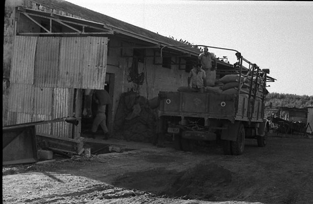 פריקת-שקים-למחסן-1960